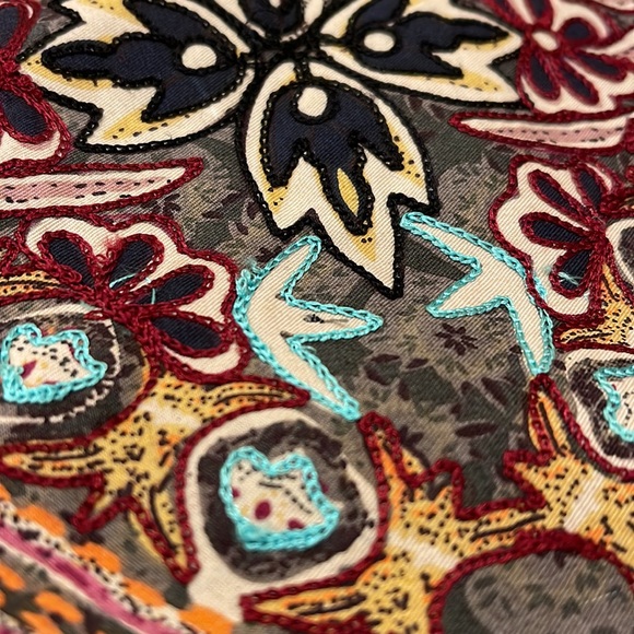 Beautiful Open Front Printed Studded Embroidered Jacket - Picture 11 of 11